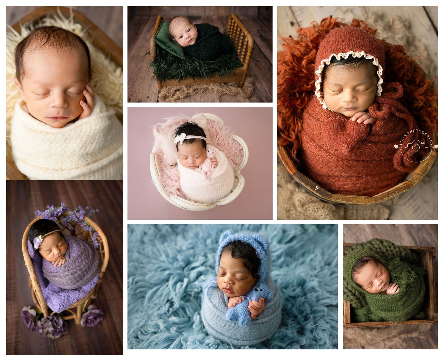 Sample collage of newborn images from the Classic collection